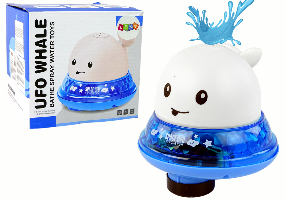 Whale Squirting Water With Stand White Bath Toy