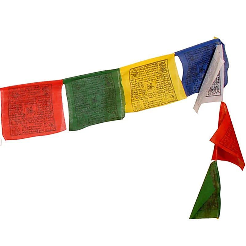 Tibetan Prayer Flags S String Of 5 --package Of 10 Pcs - 12.5x12.5x120 Cm
