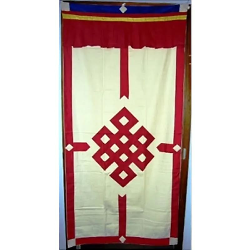 Tibetan Door Cover Red/ecru - 178x85 Cm