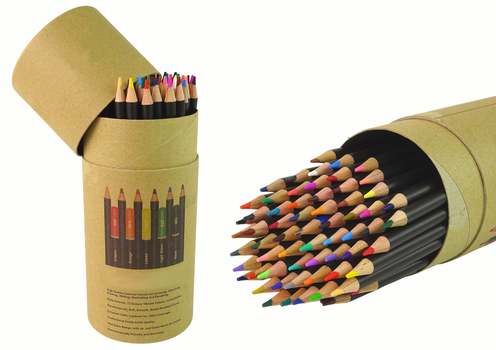 Set Of Crayons In A Tube Sharpener Eraser 74 Pcs.