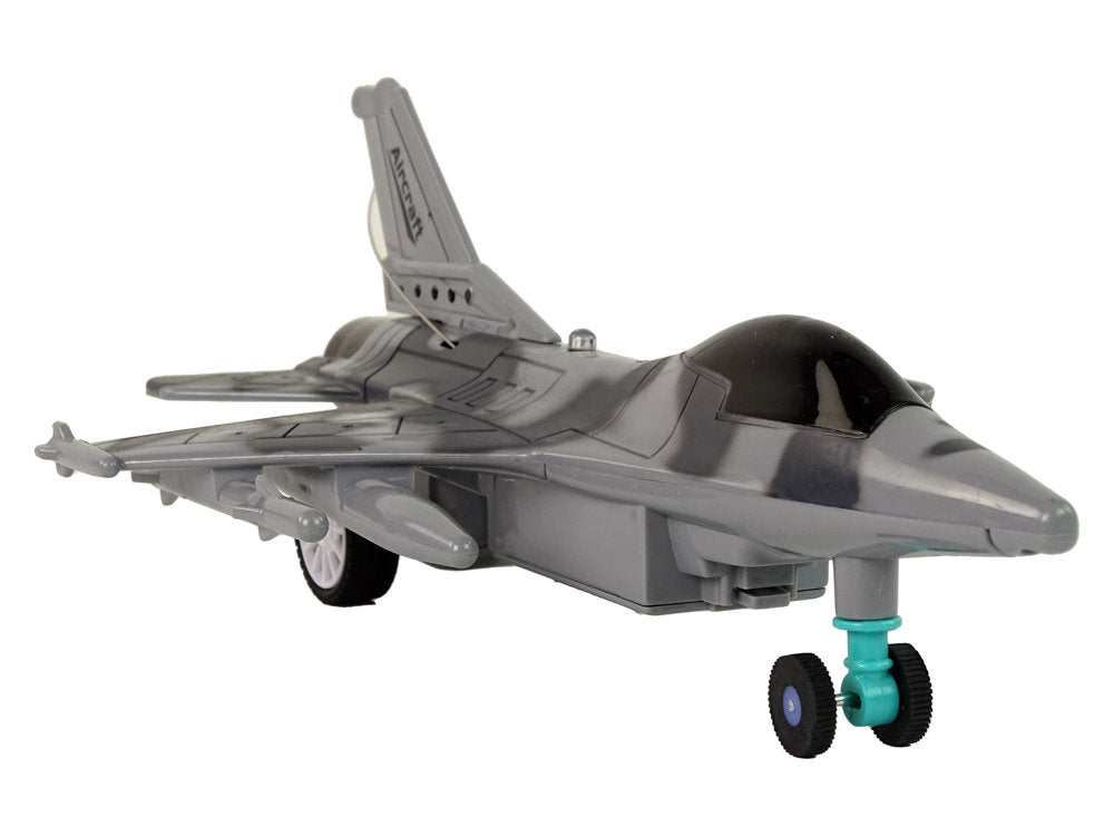 Military Jet Fighter Remote Controlled Rc Airplane Gray Lights