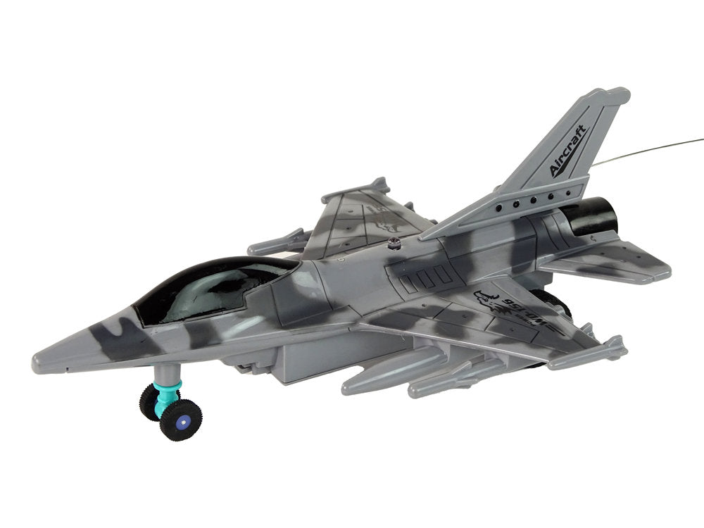 Military Jet Fighter Remote Controlled Rc Airplane Gray Lights