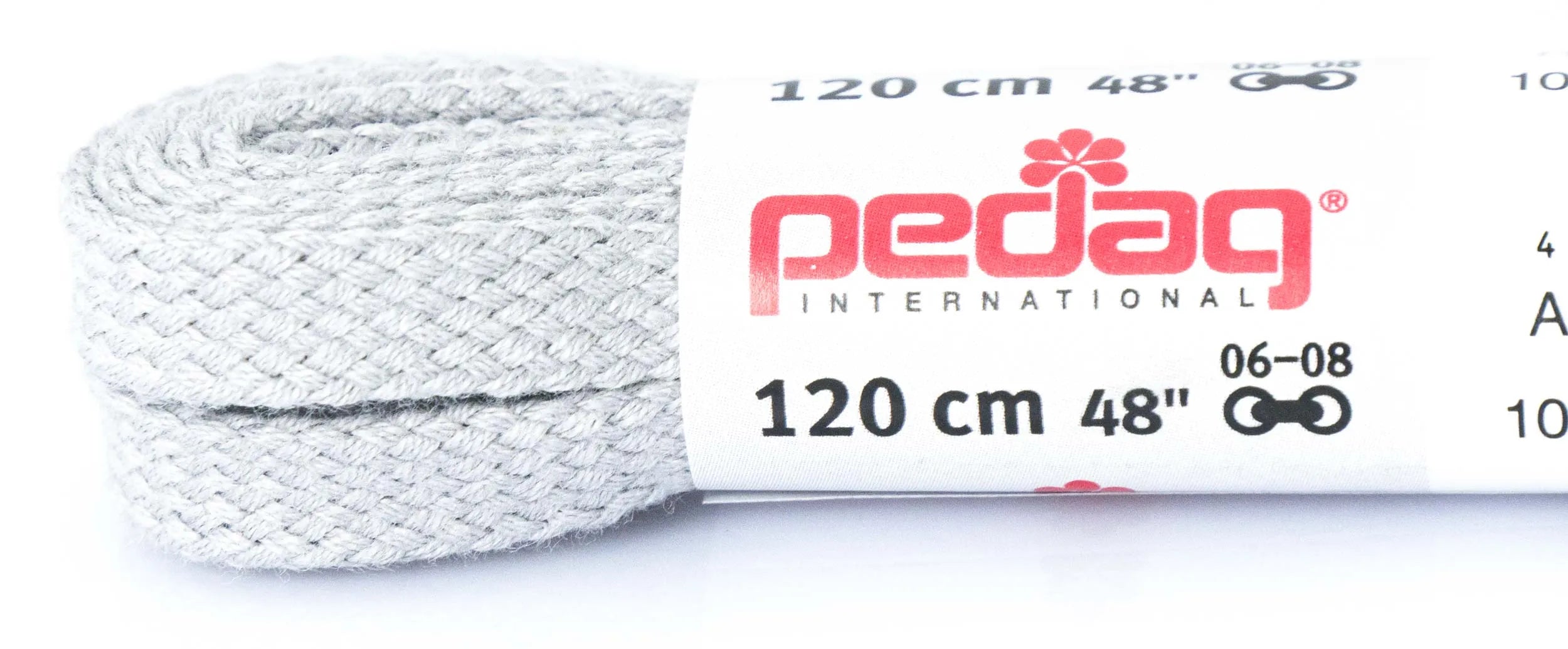 Sznurowadła Pedag płaskie szerokie 120 cm jasnoszare