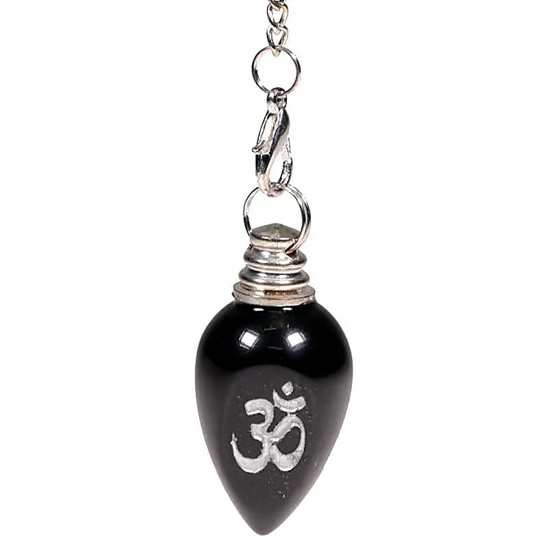 Pendul Ohm Agat Negru Lustruit - 16 G; 4 Cm Set De 2 Buc