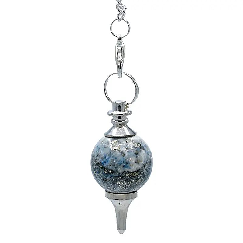 Wahadło polerowane Lapis Lazuli i metal - zestaw 2 szt. - 12 G; 3,5 x 1,7 cm