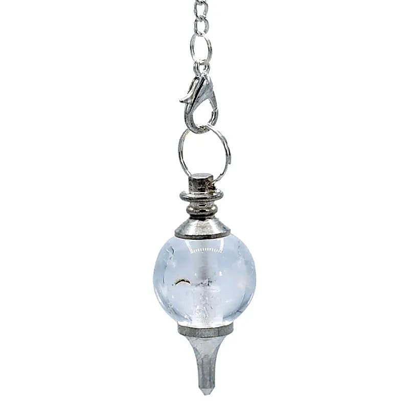 Péndulo de cristal de roca pulido y metal, juego de 2 piezas, 12 g; 3,5x1,7 cm