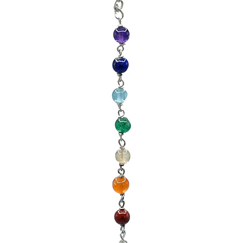 Kyvadlo Rockcrystal & Chakra Chain - 16 G; 3-4 cm