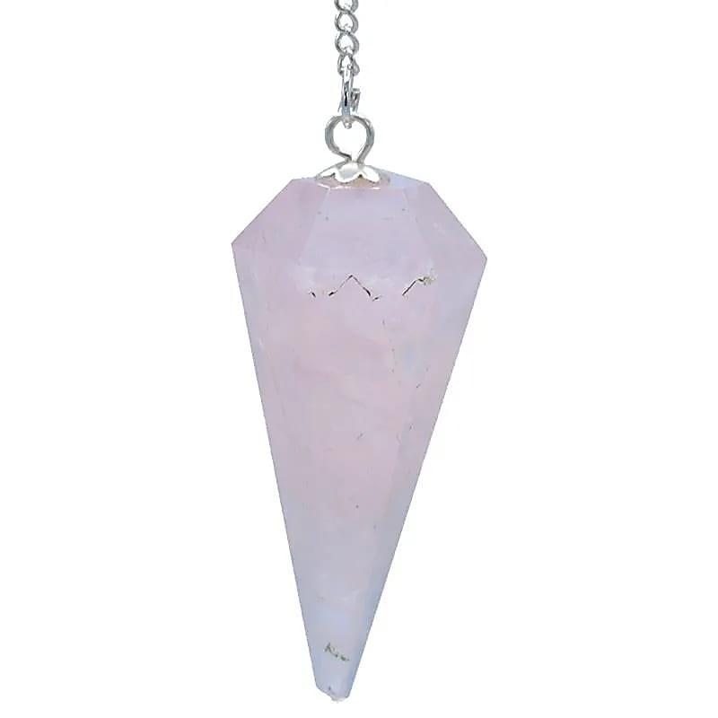 Pendulum Rose Quartz Facet Cut Pointed Tip --set Of 2 Pcs - 3.5 Cm