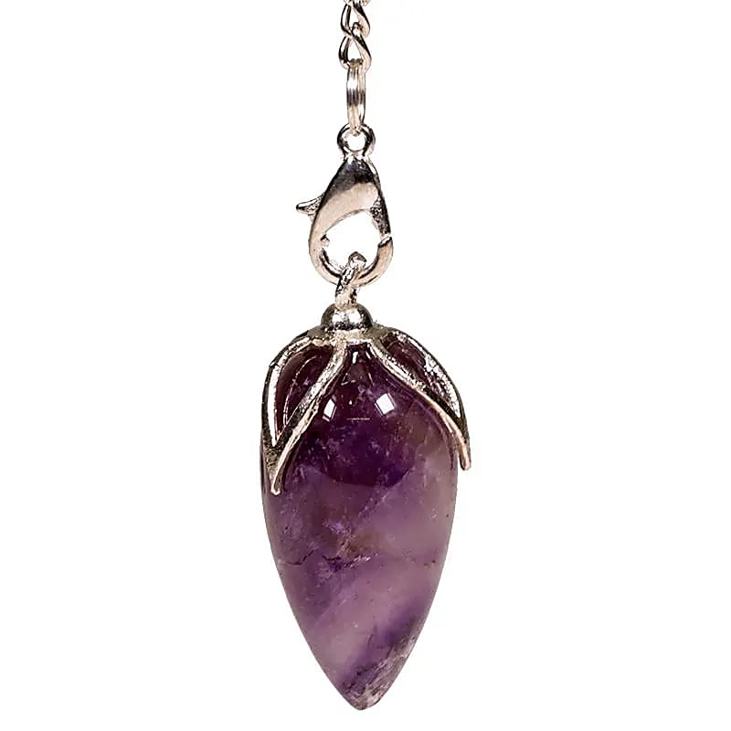 Lotus Pendulum Amethyst --set Of 2 Pcs - 2.5-3 Cm