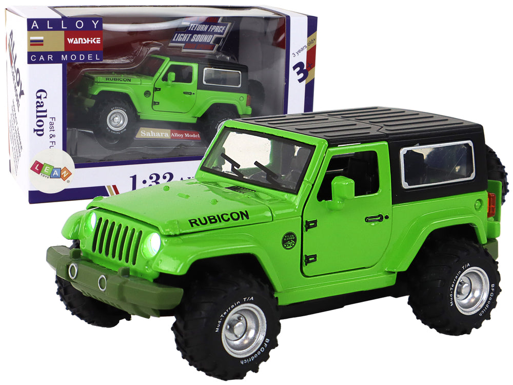 Off-road Car Battery Powered Friction Drive Metal Green 1:32