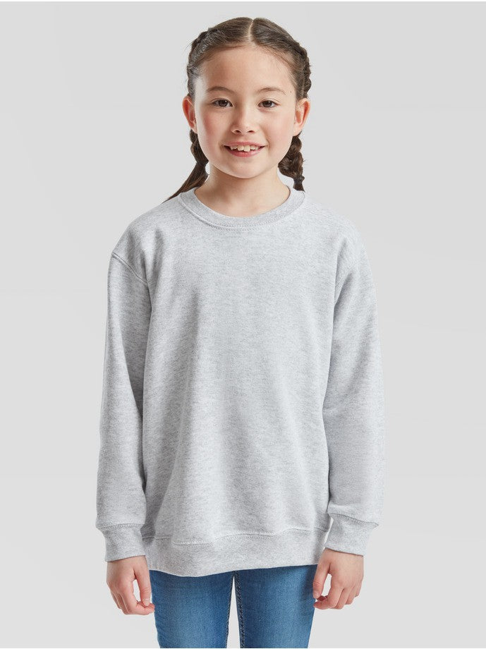 Seat Clasaiceach Fruit Of The Loom Kids-i nGríosa Sweat Aweatshirt