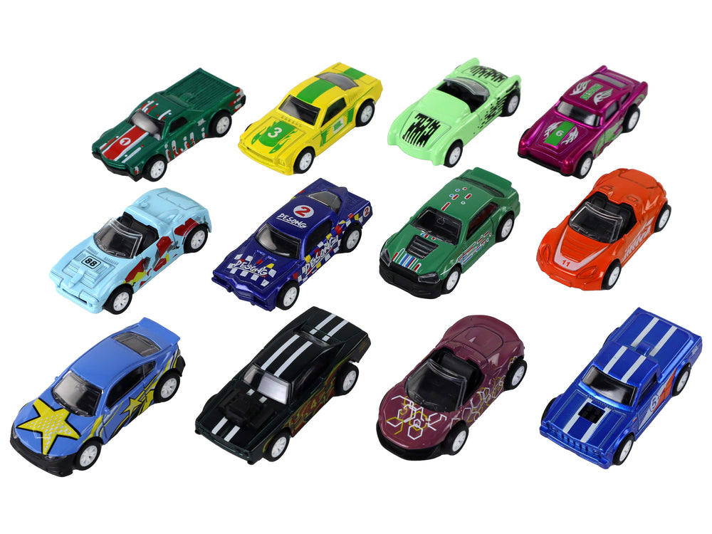Friction Drive Vehicle Set 12 Ele Metal 1:64