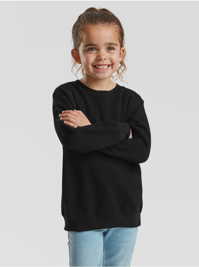 Fruit Of The Loom Kids Klassiek Set-in Sweat-aweatshirt Zwart