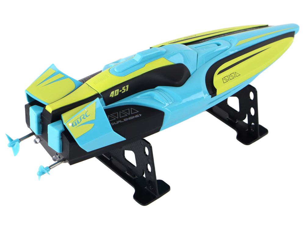 Rc Water Boat 2.4g Yellow-turquoise Waterproof Remote Control