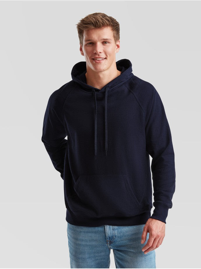 Fruit Of The Loom lichtgewicht sweatshirt met capuchon blauw Oscuro