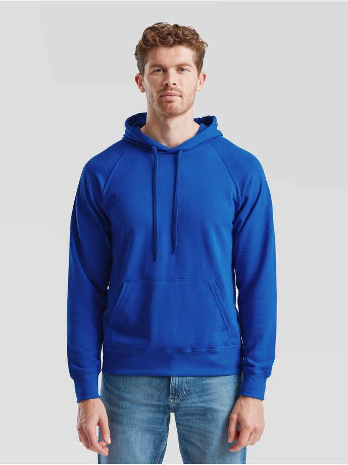 Fruit Of The Loom lichtgewicht sweatsweatshirt met capuchon blauw