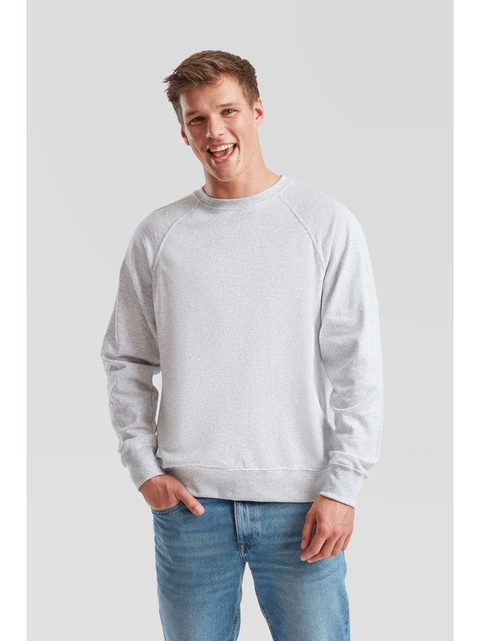 Fruit Of The Loom Lichtgewicht Raglan Sweatshirt Grijs