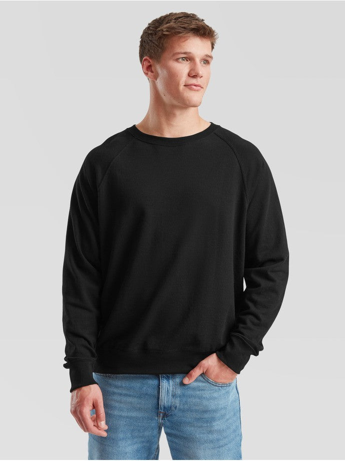 Fruit Of The Loom Lichtgewicht Raglan Sweat Sweatshirt Zwart
