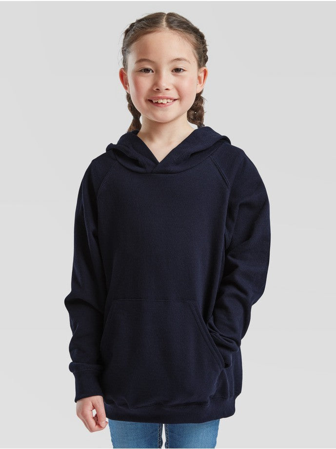 Fruit Of The Loom Lichtgewicht Sweatshirt Met Capuchon Kinder Swearshirt Blauw Oscuro