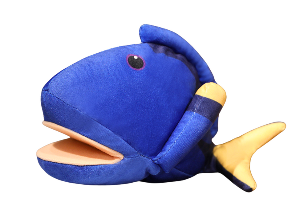 Plush Blue Fish Mascot Puppet 25 Cm