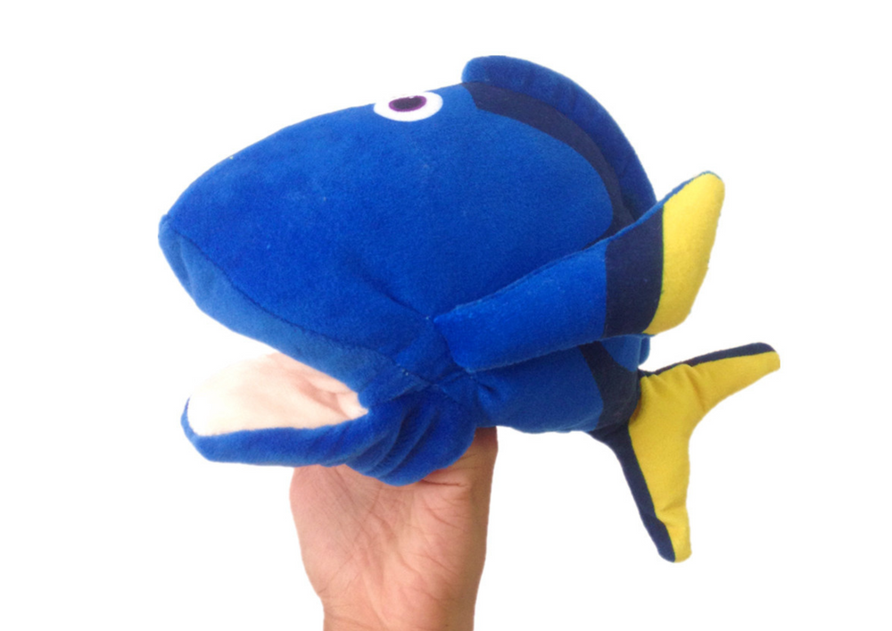Plush Blue Fish Mascot Puppet 25 Cm