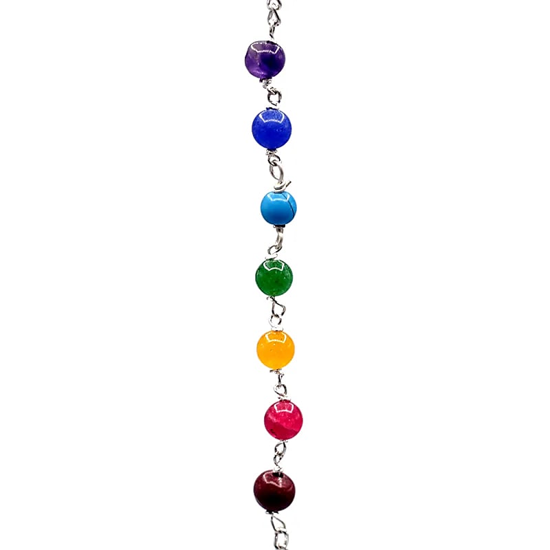 Pendulum Amethyst & Metal & Chakra Chain -- 2 db-os készlet - 24 G; 4x2 cm