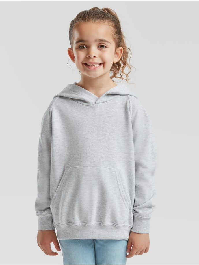 Fruit Of The Loom Lichtgewicht Sweatshirt Met Capuchon Kinder Swearshirt Grijs