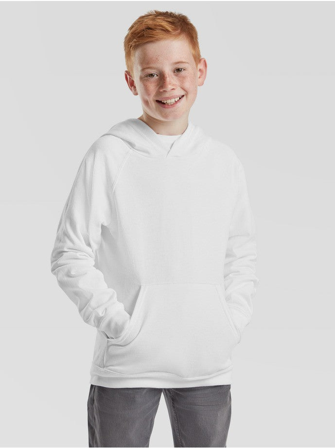 Fruit Of The Loom Lichtgewicht Sweatshirt Met Capuchon Kinder Swearshirt Wit