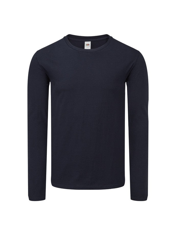 Fruit Of The Loom Iconic 150 Classic Camiseta Manga Larga Marino Oscuro