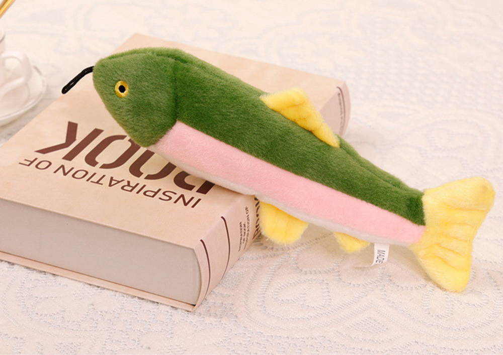 Plush Fish With Squeaker Colorful Mascot 30cm