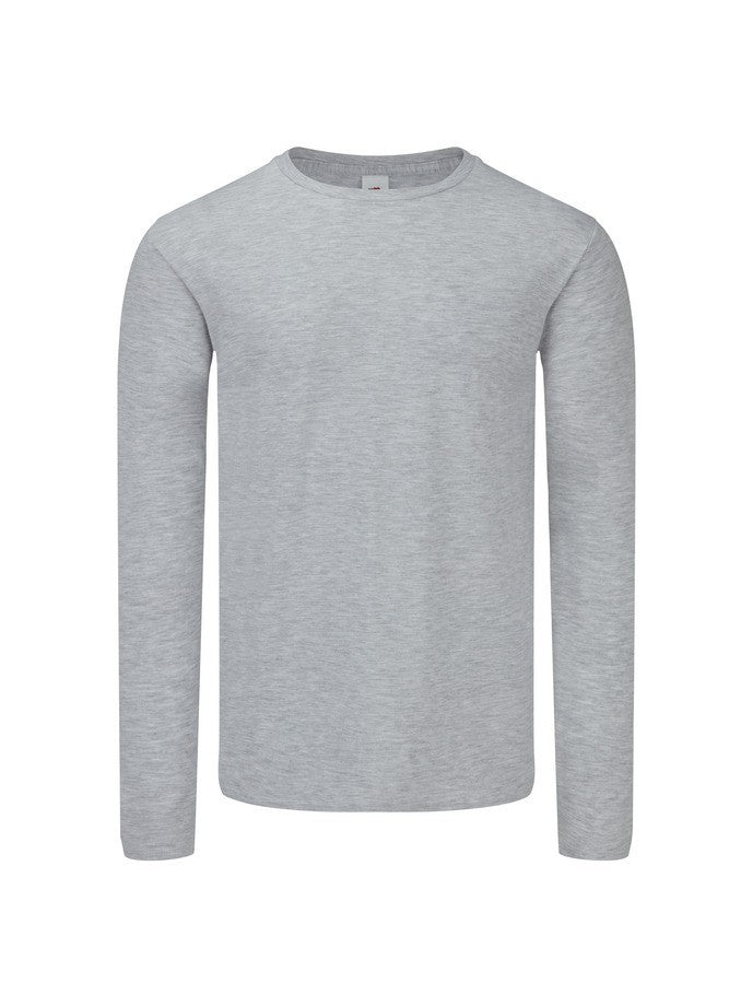 Fruit Of The Loom Iconic 150 klasszikus hosszú ujjú póló Gris