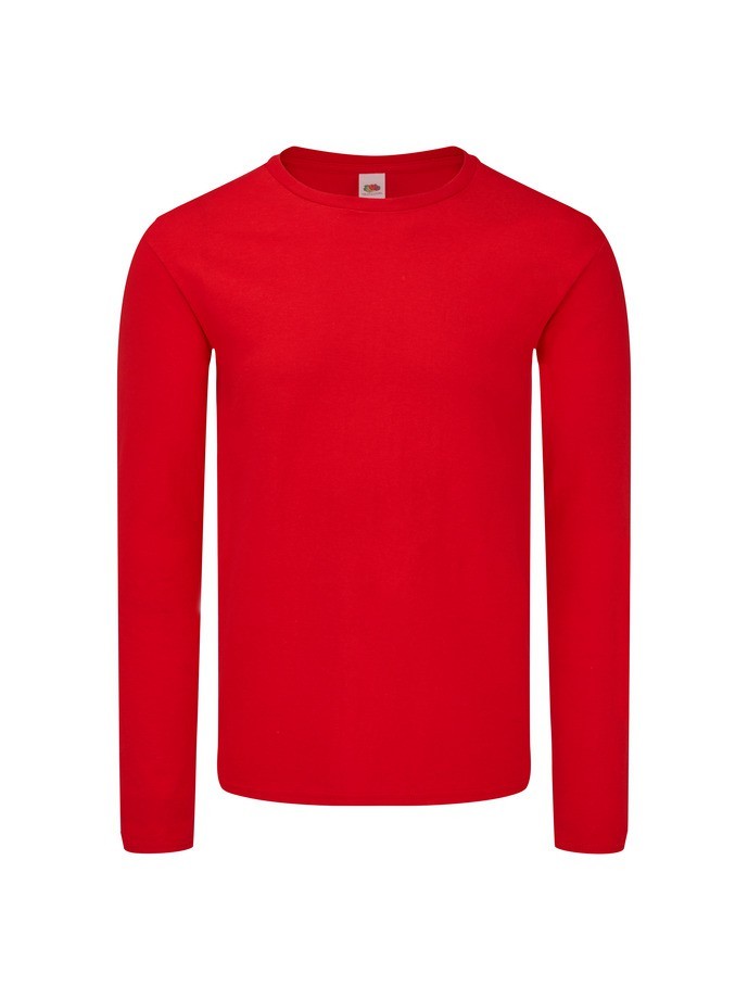 Camiseta Fruit Of The Loom Iconic 150 Classic Manga Larga Rojo