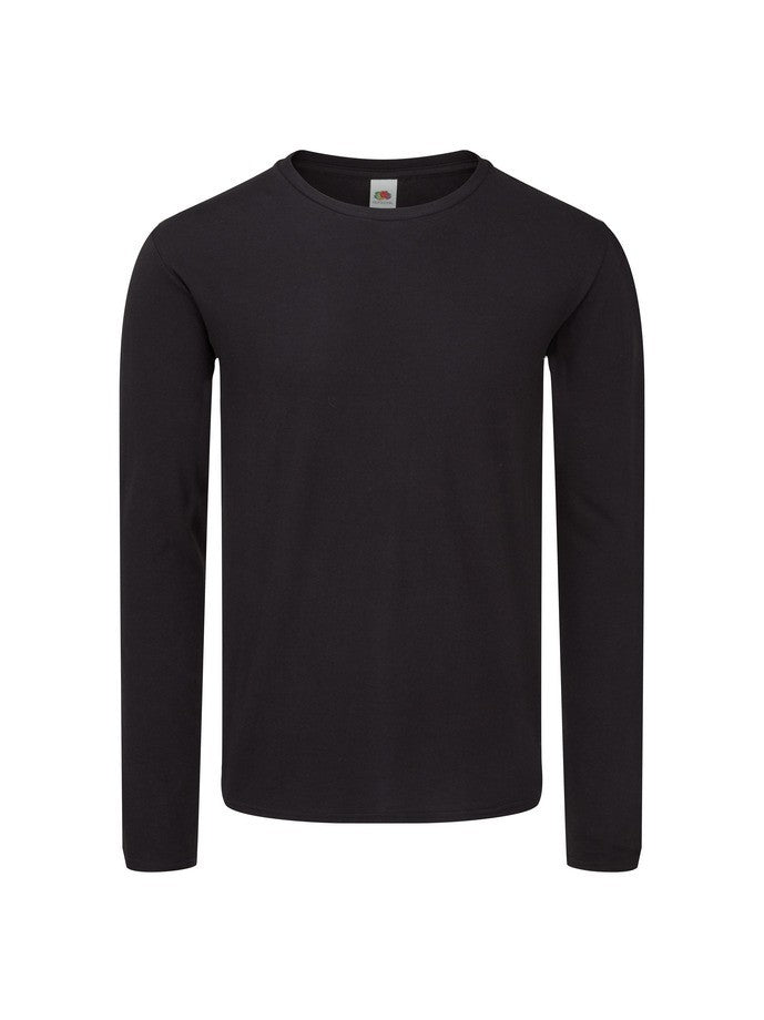 Camiseta Fruit Of The Loom Iconic 150 Classic Manga Larga Negro