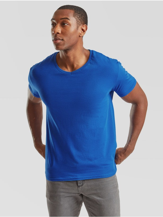 Camiseta Fruit Of The Loom Iconic 150 V-neck T Azul