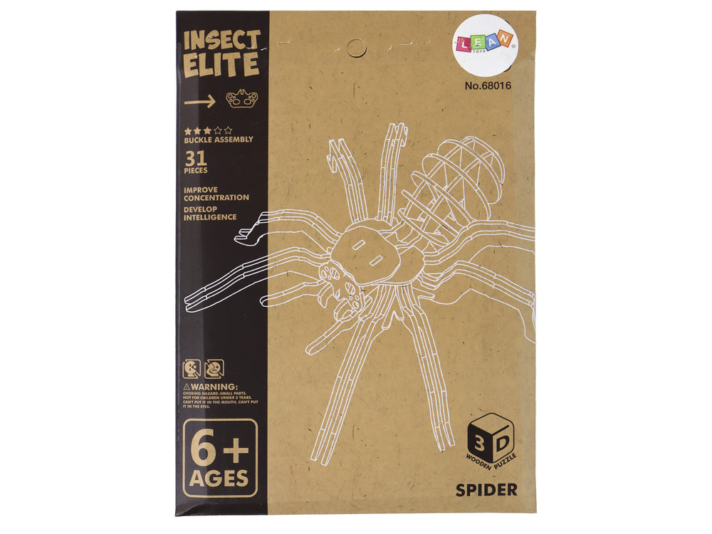 Combinazione educativa di puzzle 3D in legno con ragno 31 elementi