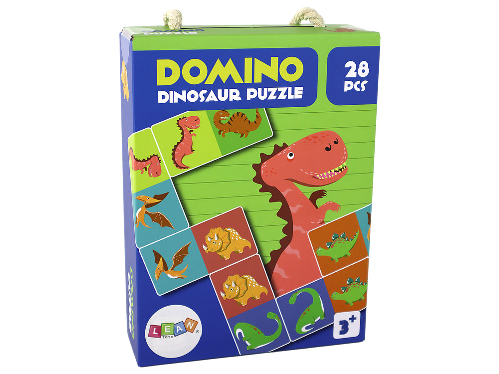 Logic Game Double-sided Puzzle Dominoes Dinosaurs 10cm X 5cm 28 Pieces.