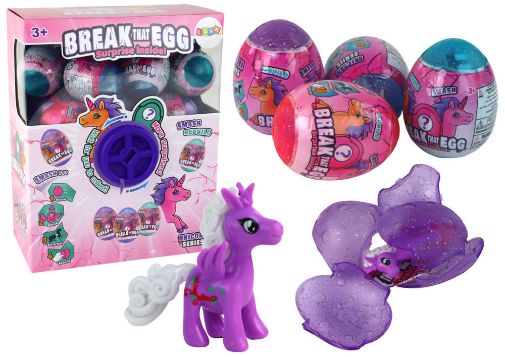 Cracking Glitter Egg Unicorn Draw Colorful Shell 12 Pcs.