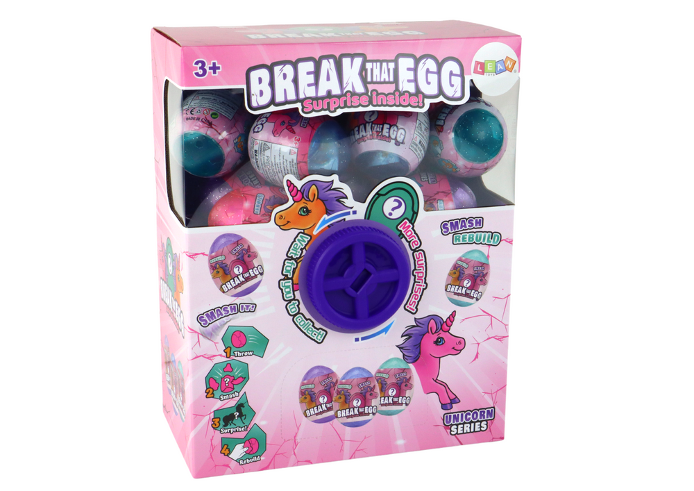Cracking Glitter Egg Unicorn Draw Colorful Shell 12 Pcs.