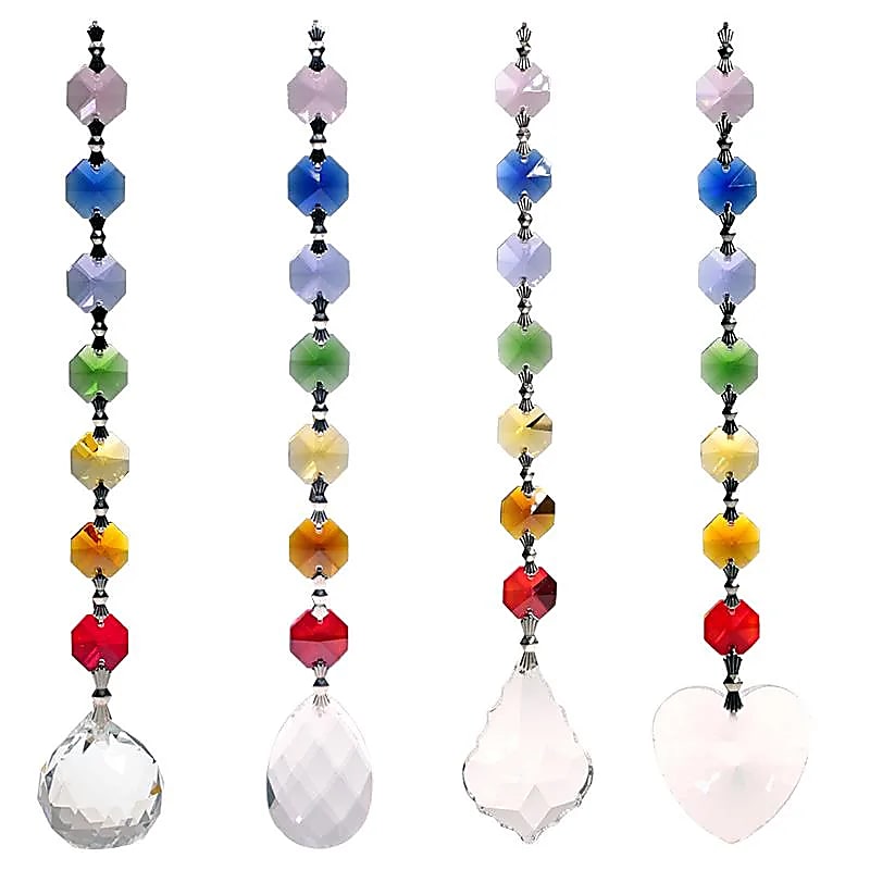 Szett 4 db Fengshui csakra kristályfüzér - 20 cm