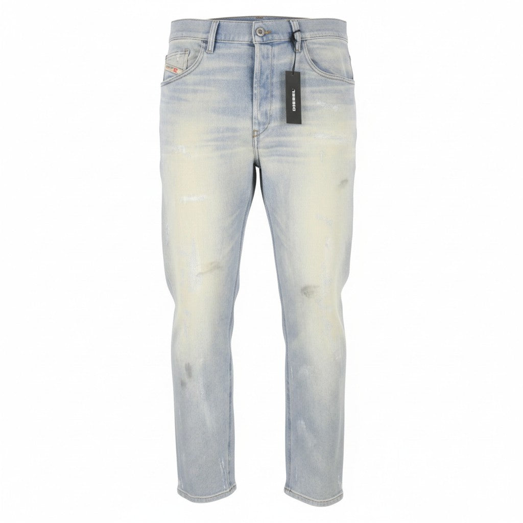 Diesel D-eetar 081ak Men Jeansblue Whiskers Faded Painted Dirty Look