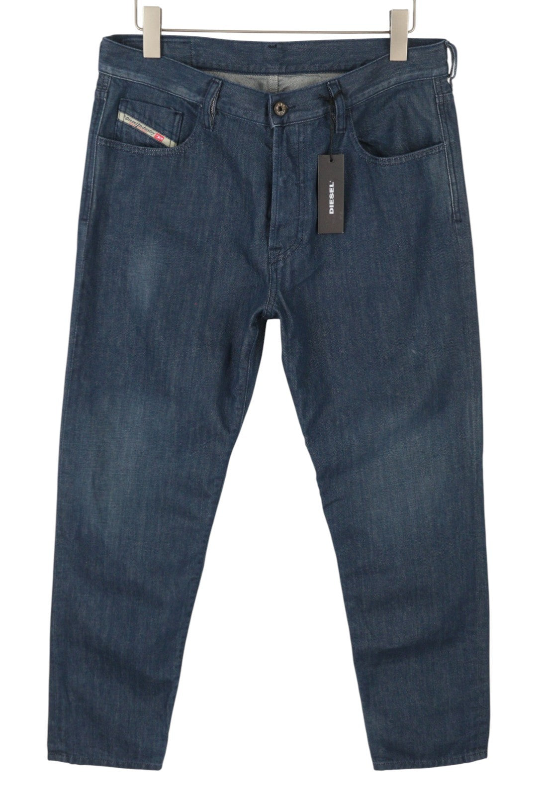 Diesel Mharky 088ac Men Jeansdark Blue Faded Button Fly Denim