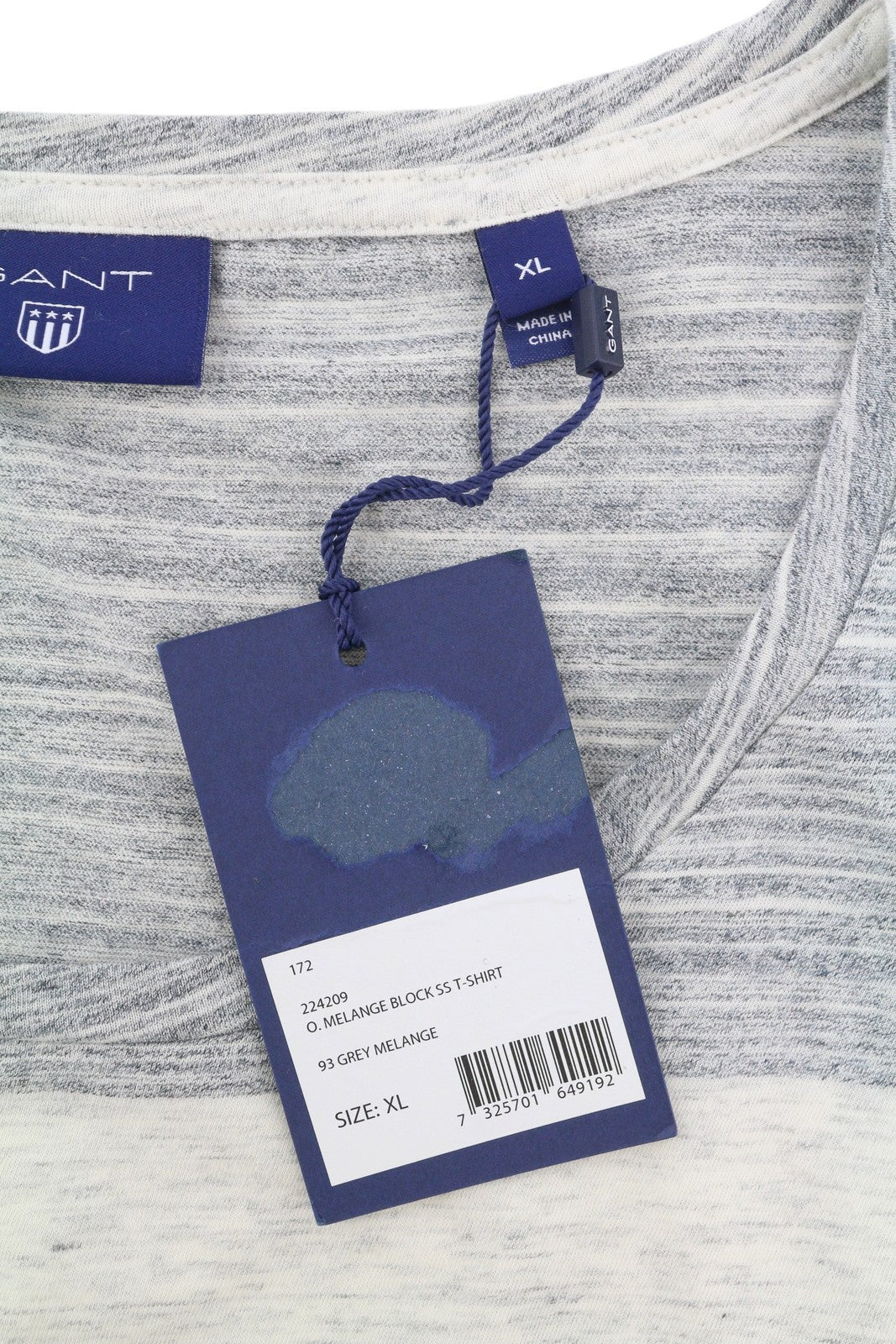 Gant Melange Block Ss Men T-shirtgrey Striped Tricot Short Sleeve