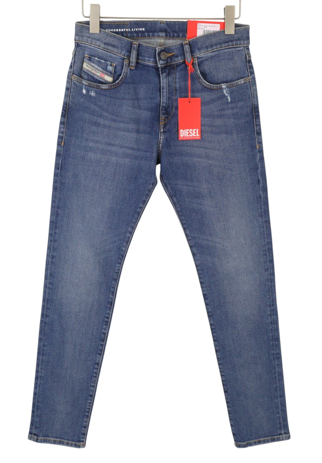 Diesel 2019 D-strukt 09e44 Men Jeansblue Faded Whiskers Ripped Slim