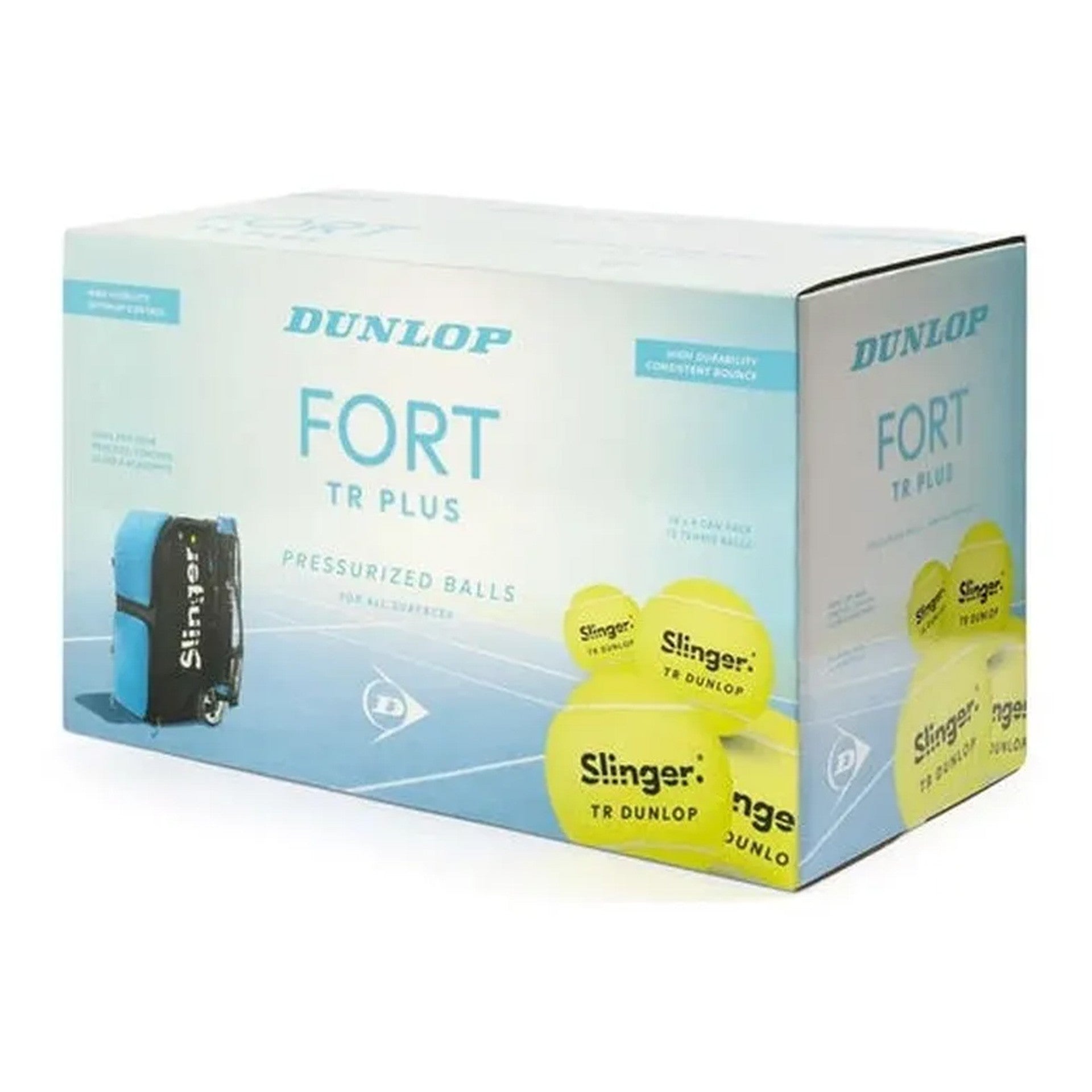 Dunlop Fort Slinger tennisbollar - låda med 18 burkar - 4 bollar/burk Flerfärgad