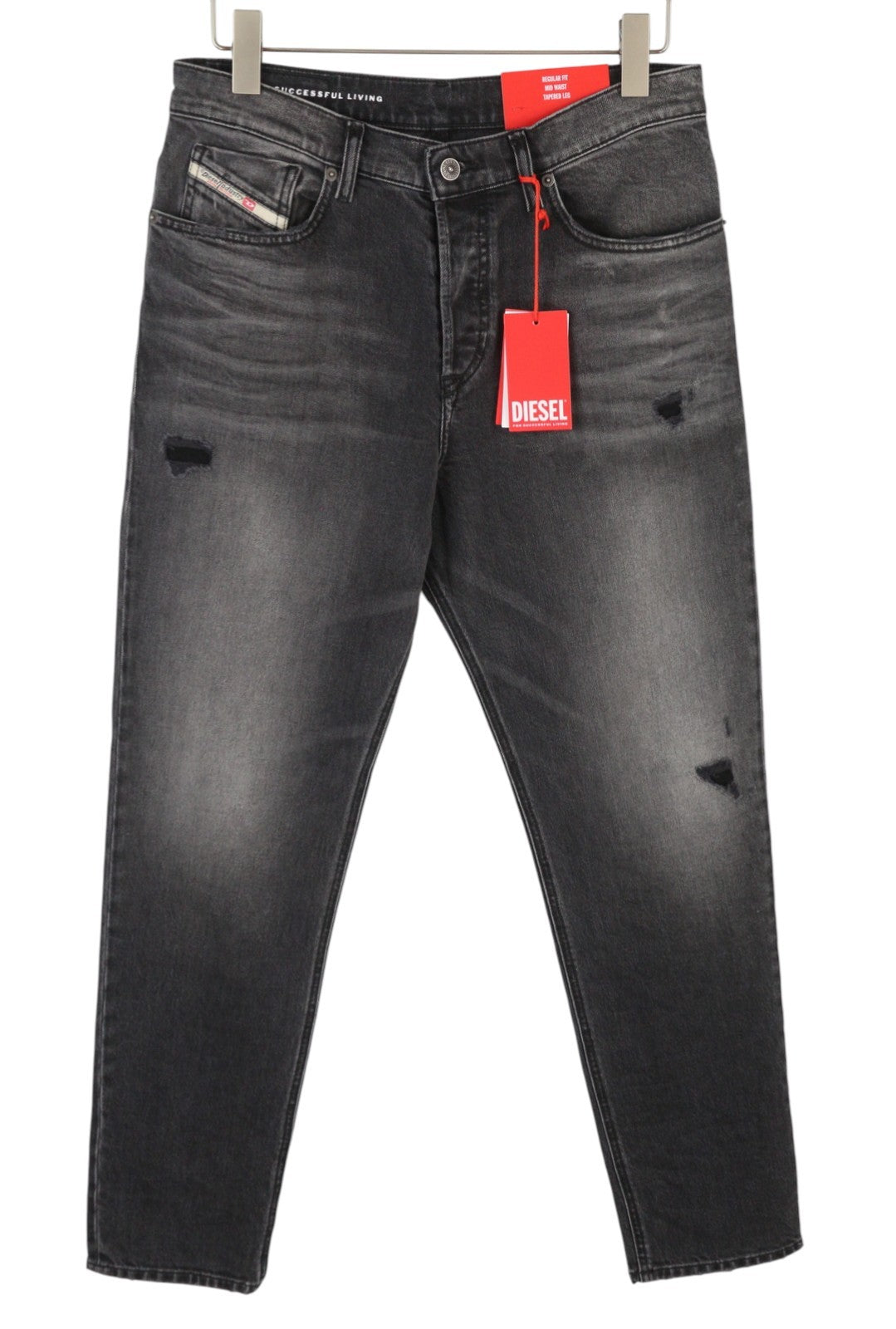 Diesel 2005 D-fining 09g19 Men Jeansblack Faded Regular Fit Tapered Leg