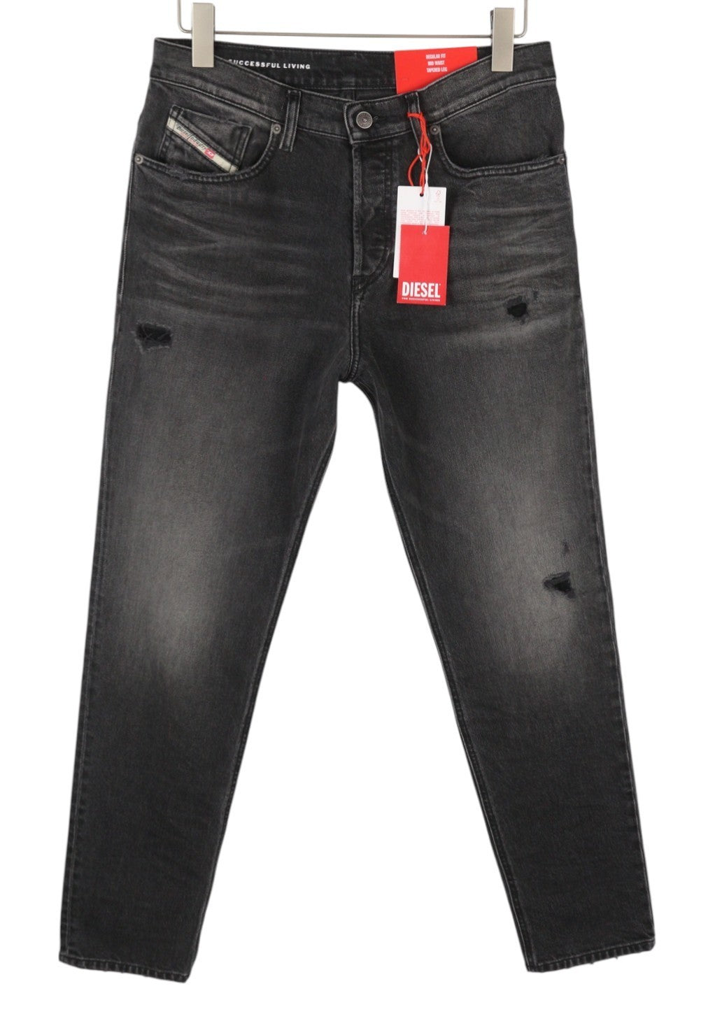 Diesel 2005 D-fining 09g19 Men Jeansblack Faded Regular Fit Tapered Leg