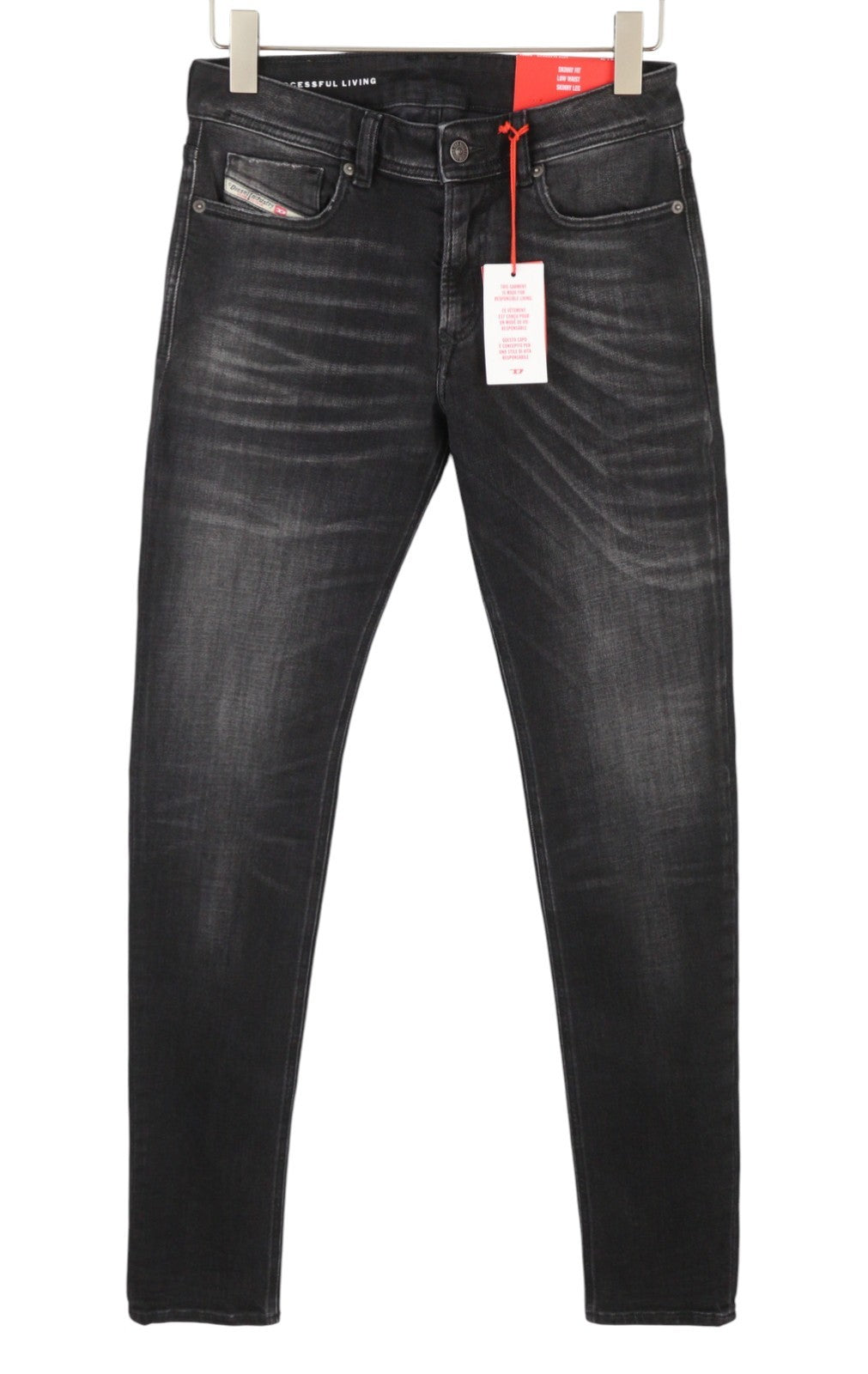 Diesel 1979 Sleenker 09g54 Men Jeansblack Faded Skinny Fit Low Waist