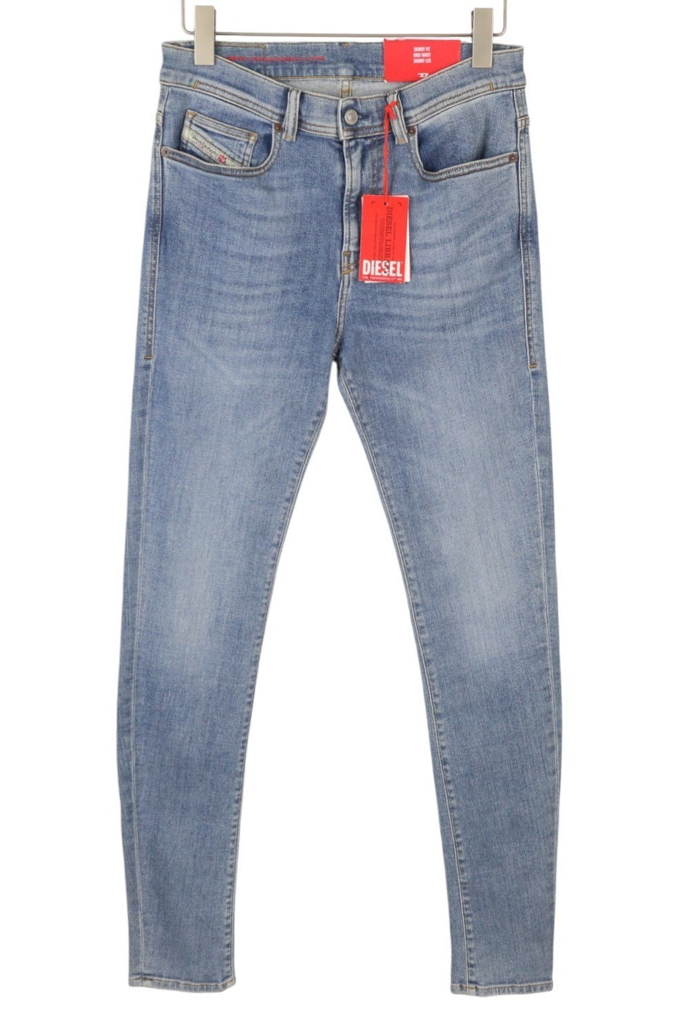 Diesel 1983 09c01 Men Jeansblue Faded Whiskers Skinny Fit High Waist