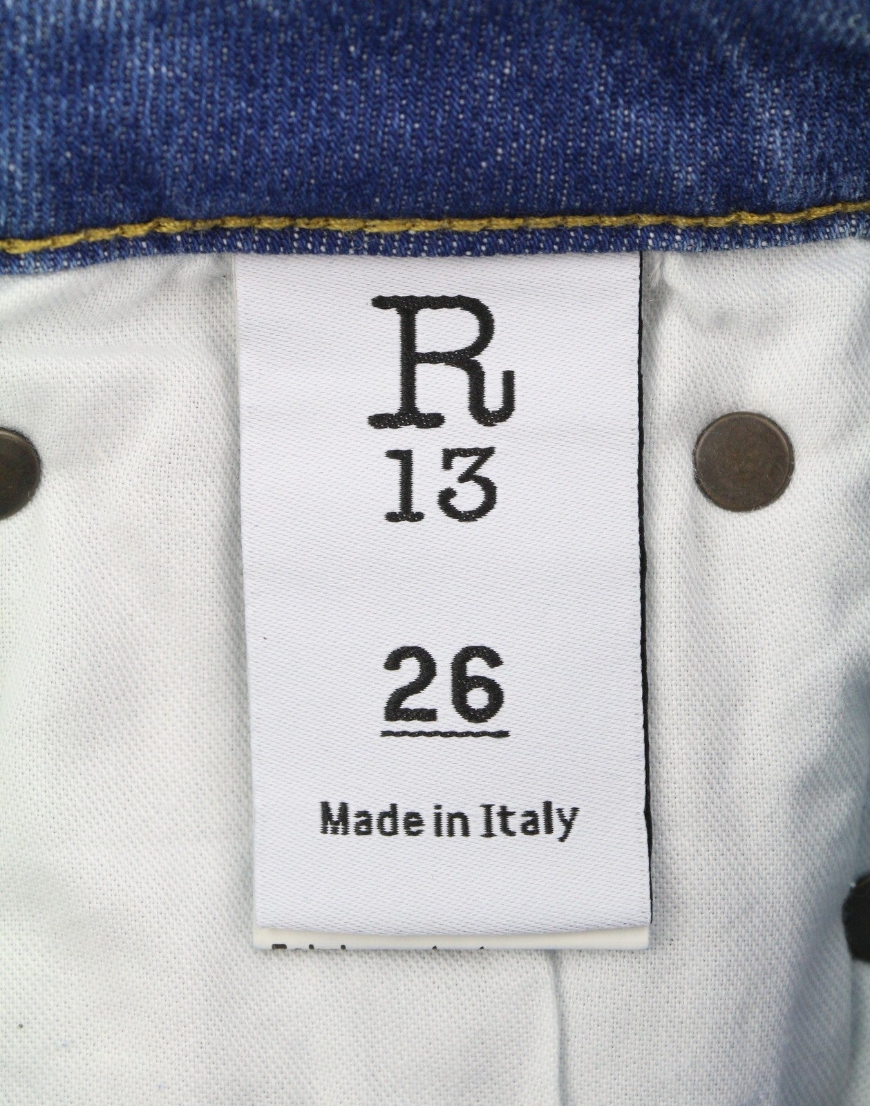 R13 Kick Fit Damesjeans 26 Jasper Stretch Cropped Whiskers Faded Blue Ps26