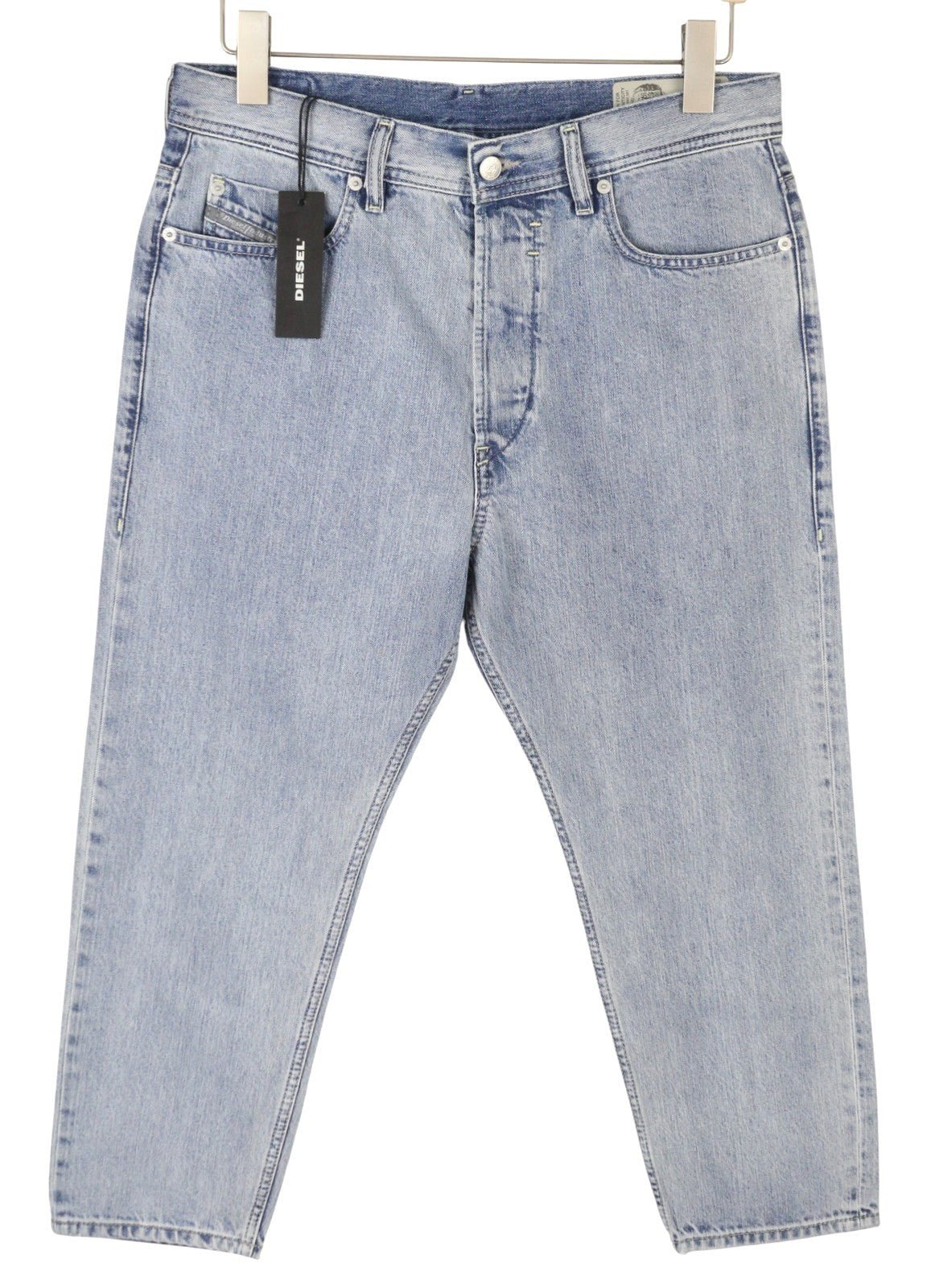 Diesel Rhial 084fc Men Jeansblue Faded Slim Carrot Fit Cropped Button